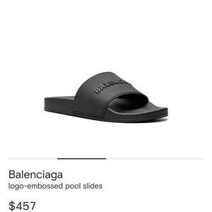 Balenciaga Charcoal Logo Slides/ women’s 9 men’s 10